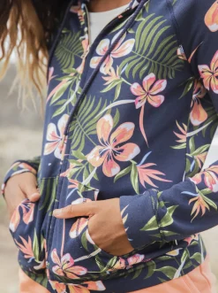Roxy Sweatshirts & Hoodies*Dive Deep - Hoodie Met Rits Voor Dames Mood Indigo Tropical Depht