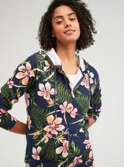 Roxy Sweatshirts & Hoodies*Dive Deep - Hoodie Met Rits Voor Dames Mood Indigo Tropical Depht