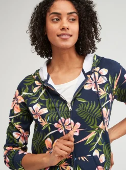 Roxy Sweatshirts & Hoodies*Dive Deep - Hoodie Met Rits Voor Dames Mood Indigo Tropical Depht