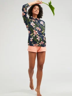 Roxy Sweatshirts & Hoodies*Dive Deep - Hoodie Met Rits Voor Dames Mood Indigo Tropical Depht