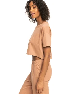 Roxy T-Shirts & Tops*Essential - Sport T-Shirt Voor Dames Mocha Mousse