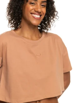 Roxy T-Shirts & Tops*Essential - Sport T-Shirt Voor Dames Mocha Mousse