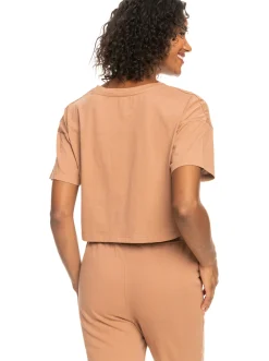 Roxy T-Shirts & Tops*Essential - Sport T-Shirt Voor Dames Mocha Mousse