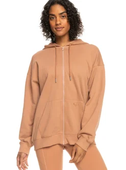 Roxy Jasjes & Jassen*Essential Energy - Hoodie Met Rits Voor Dames Mocha Mousse