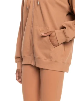 Roxy Jasjes & Jassen*Essential Energy - Hoodie Met Rits Voor Dames Mocha Mousse