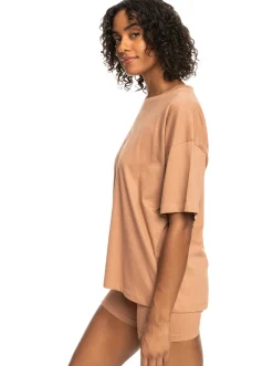 Roxy T-Shirts & Tops*Essential Energy - Sport T-Shirt Voor Dames Mocha Mousse