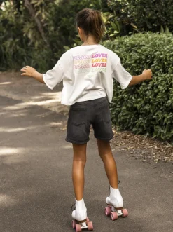 Roxy Rokken & Shorts*Find Your Way Back - Denim Bermuda Voor Meisjes 10-16 Anthracite