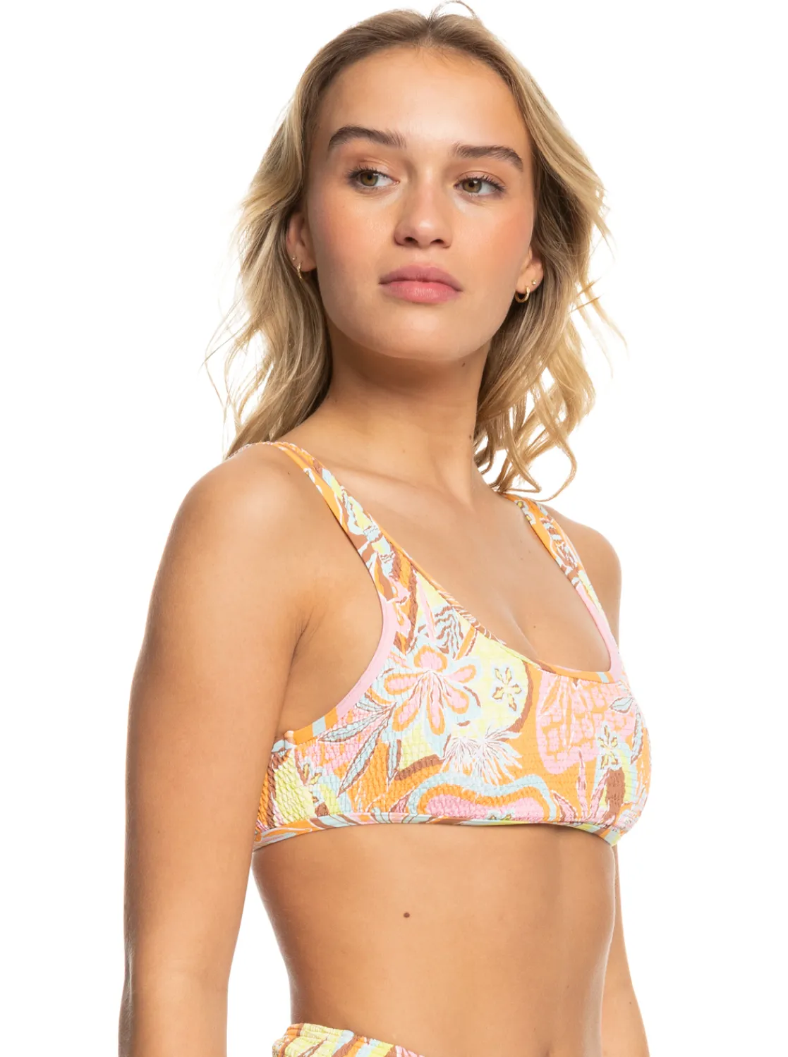 Roxy Bikini Tops*Floraldelic - Bralette Bikini Top For Women Mock Orange Roxy Delic