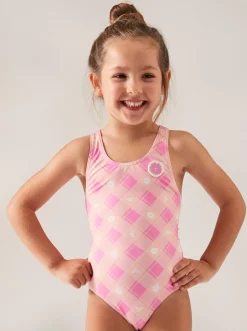 Roxy Swim*Flower Plaid - Eendelig Badpak Voor Meisjes 2-7 Cyclamen Playful Plaid