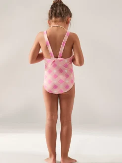 Roxy Swim*Flower Plaid - Eendelig Badpak Voor Meisjes 2-7 Cyclamen Playful Plaid