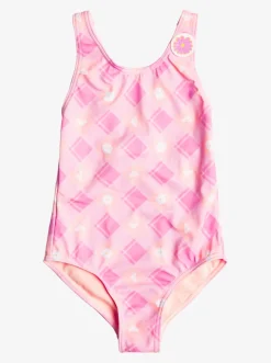Roxy Swim*Flower Plaid - Eendelig Badpak Voor Meisjes 2-7 Cyclamen Playful Plaid