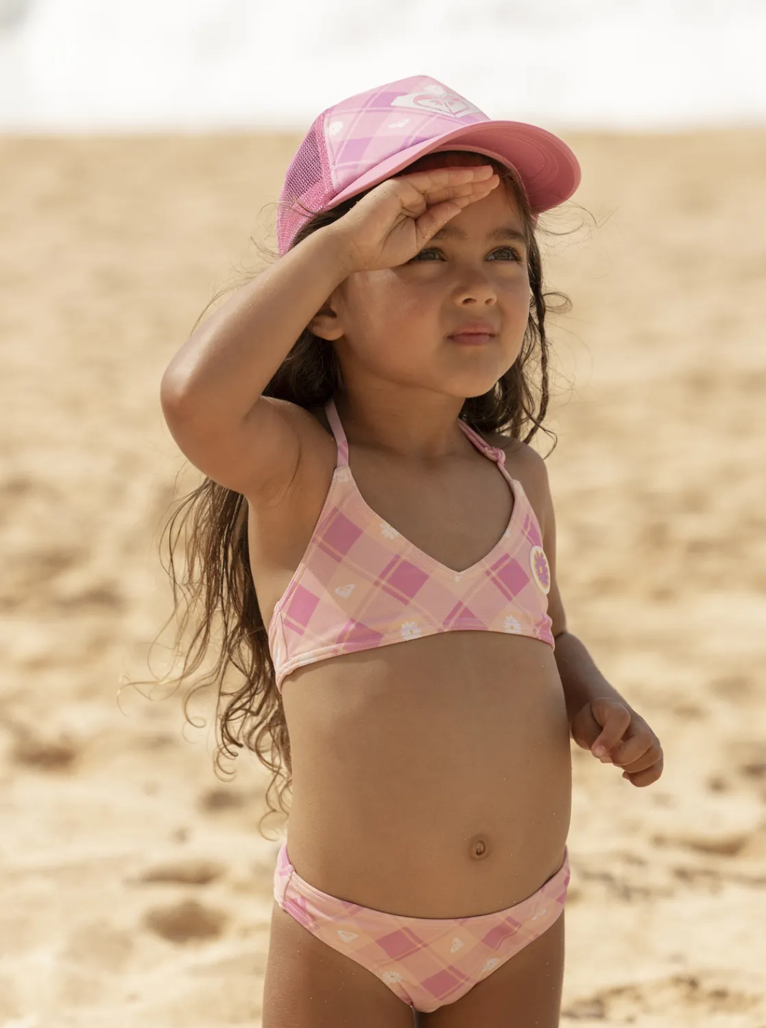 Roxy Swim*Flower Plaid - Triangel Bikiniset Voor Meisjes 2-7 Cyclamen Playful Plaid