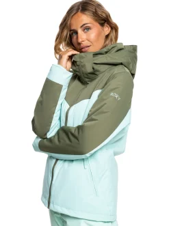 Roxy Snow-Jassen*Free Jet Block 2022 - Technisch Snowjack Voor Dames Fair Aqua