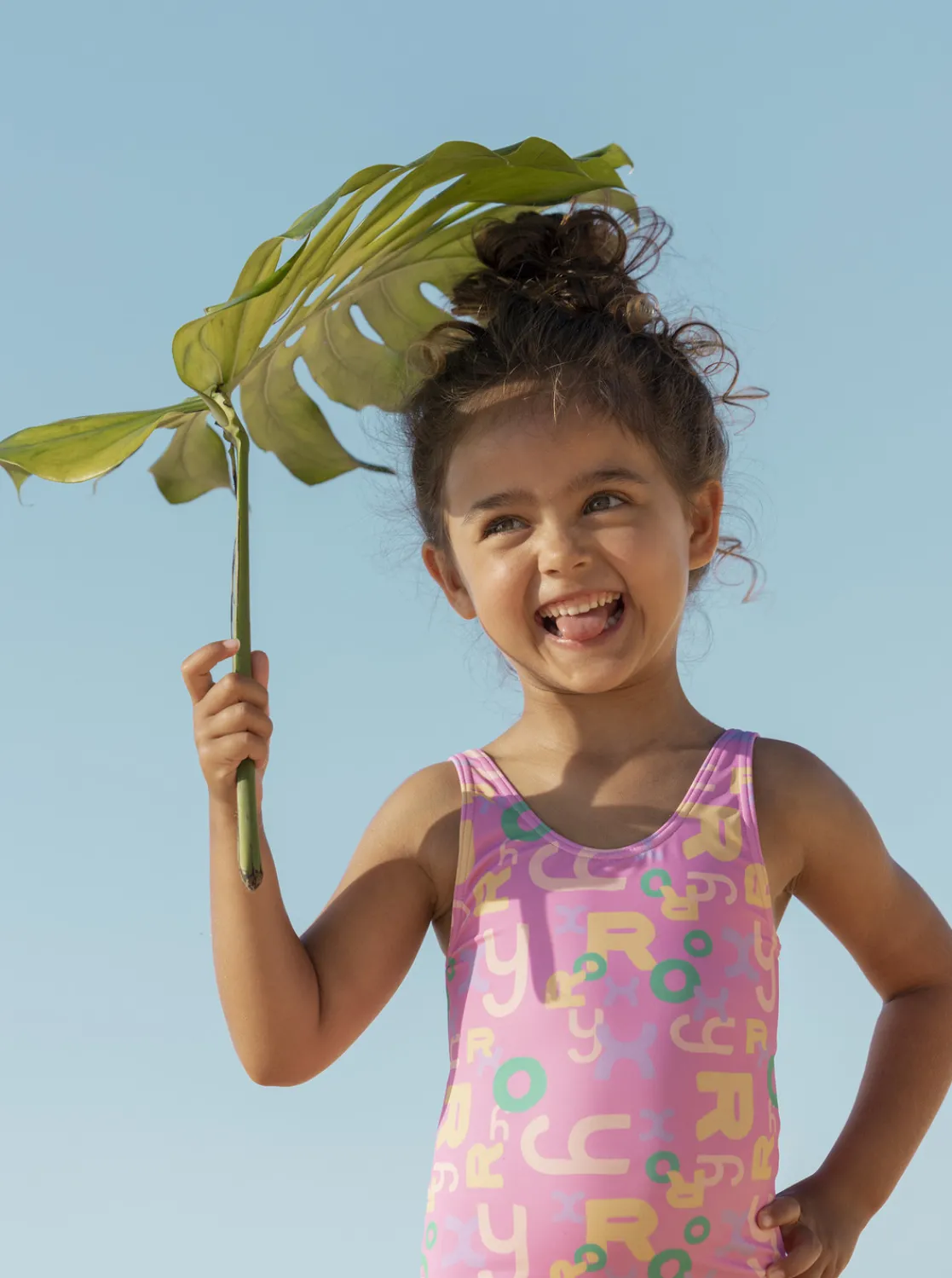 Roxy Swim*Funny Bambino - Eendelig Badpak Voor Meisjes 2-7 Cyclamen Lettrage