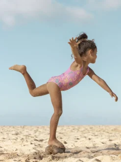 Roxy Swim*Funny Bambino - Eendelig Badpak Voor Meisjes 2-7 Cyclamen Lettrage