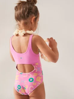 Roxy Swim*Funny Bambino - Eendelig Badpak Voor Meisjes 2-7 Cyclamen Lettrage