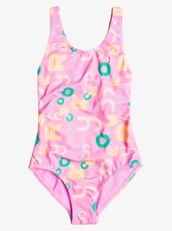 Roxy Swim*Funny Bambino - Eendelig Badpak Voor Meisjes 2-7 Cyclamen Lettrage
