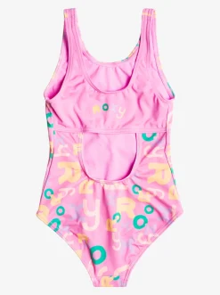 Roxy Swim*Funny Bambino - Eendelig Badpak Voor Meisjes 2-7 Cyclamen Lettrage