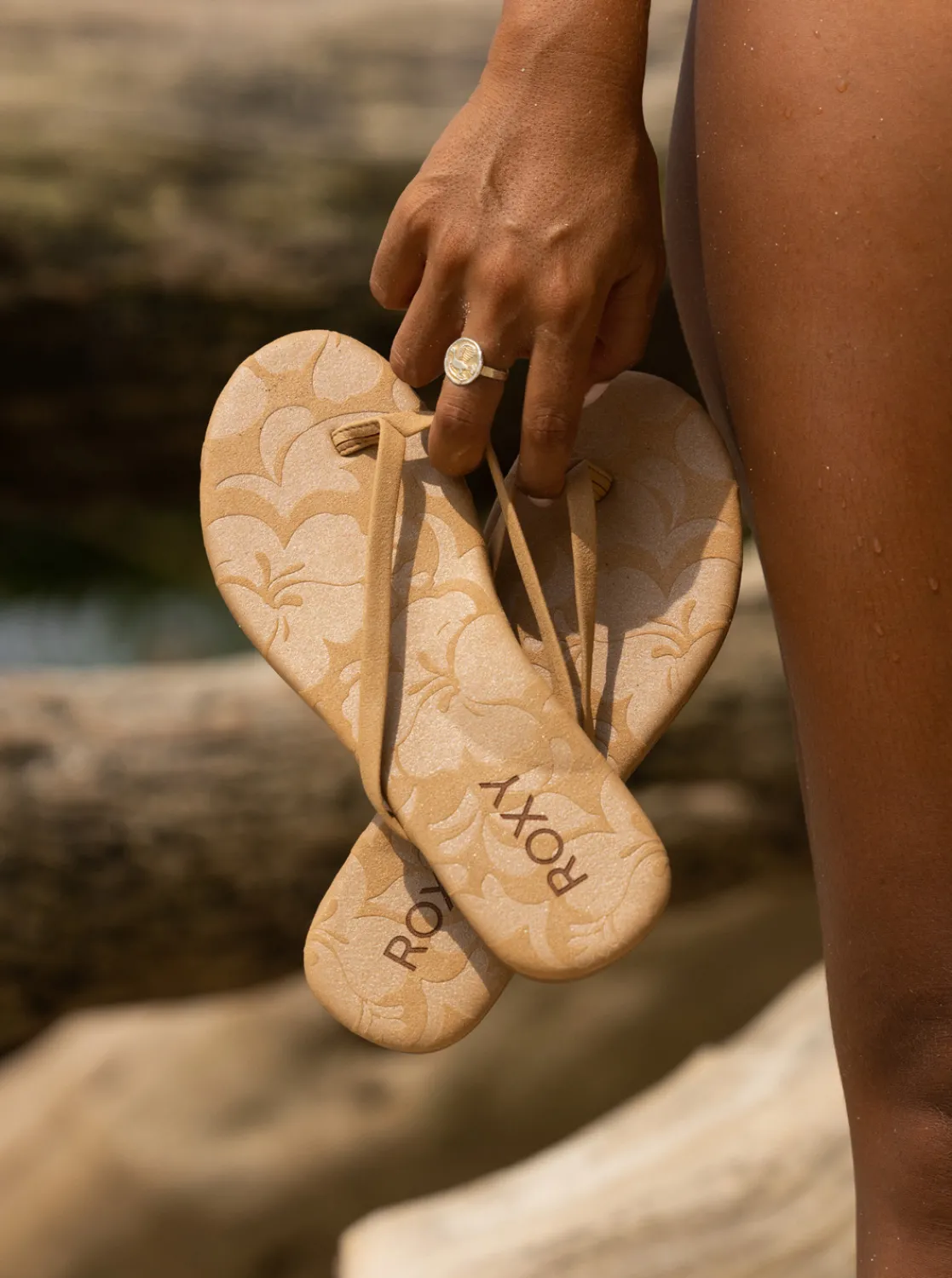 Roxy Sandalen*Gabbie - Teenslippers Voor Dames Tan