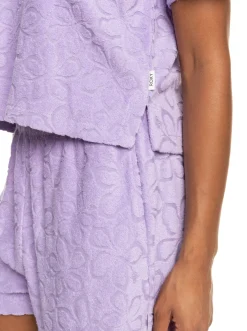 Roxy T-Shirts & Tops*Getaway Time - T-Shirt Van Badstof Voor Dames Purple Rose