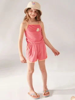 Roxy Jurken*Glitter In The Air - Strappy Playsuit Voor Meisjes 4-16 Sun Kissed Coral