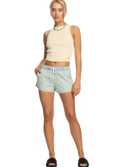 Roxy Shorts*Go To The Beach - Denim Short Voor Dames Bleached Blue