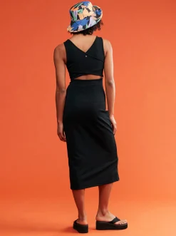 Roxy Jurken*Good Keepsake - Halflange Jurk Met Bandjes Voor Dames Anthracite