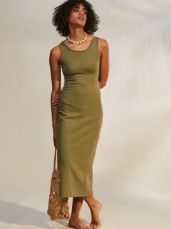 Roxy Jurken*Good Keepsake - Halflange Jurk Met Bandjes Voor Dames Loden Green