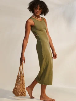 Roxy Jurken*Good Keepsake - Halflange Jurk Met Bandjes Voor Dames Loden Green