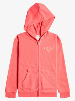 Roxy Sweatshirts & Hoodies*Happiness Forever - Hoodie Met Rits Voor Meisjes 4-16 Sun Kissed Coral