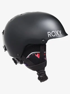 Roxy Accessoires*Happyland - Snowboard/Skihelm Voor Meisjes 8-16 True Black Blooming Party
