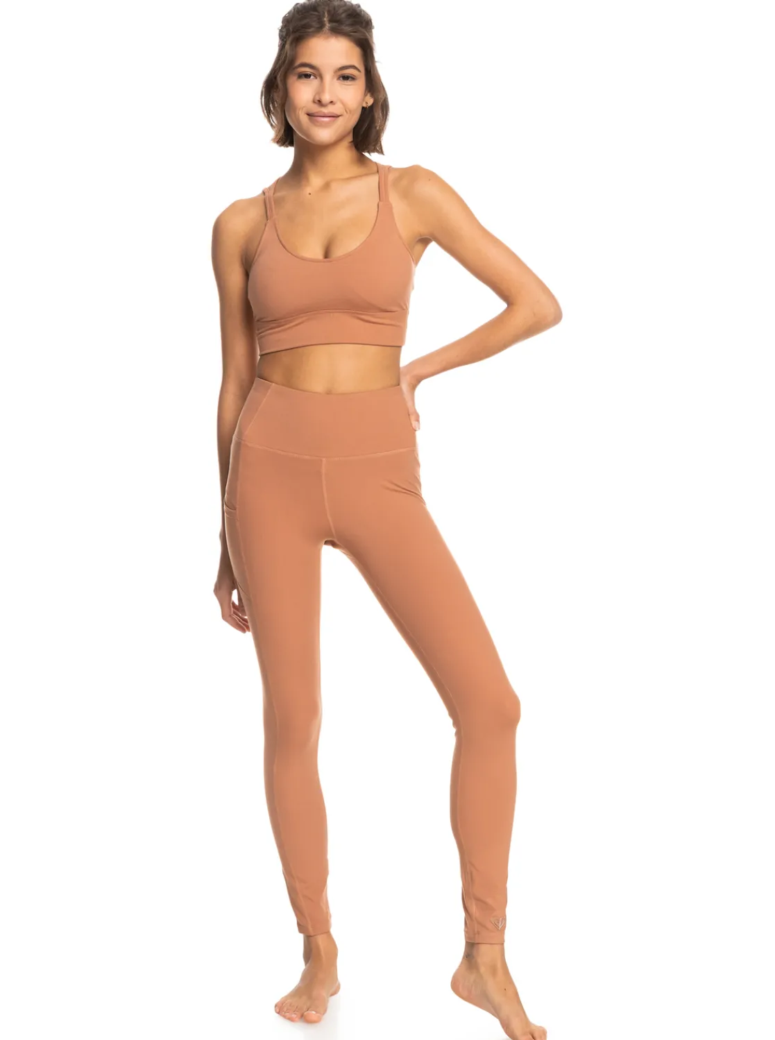 Roxy Broeken & Jeans*Heart Into It - Technische Legging Voor Dames Mocha Mousse