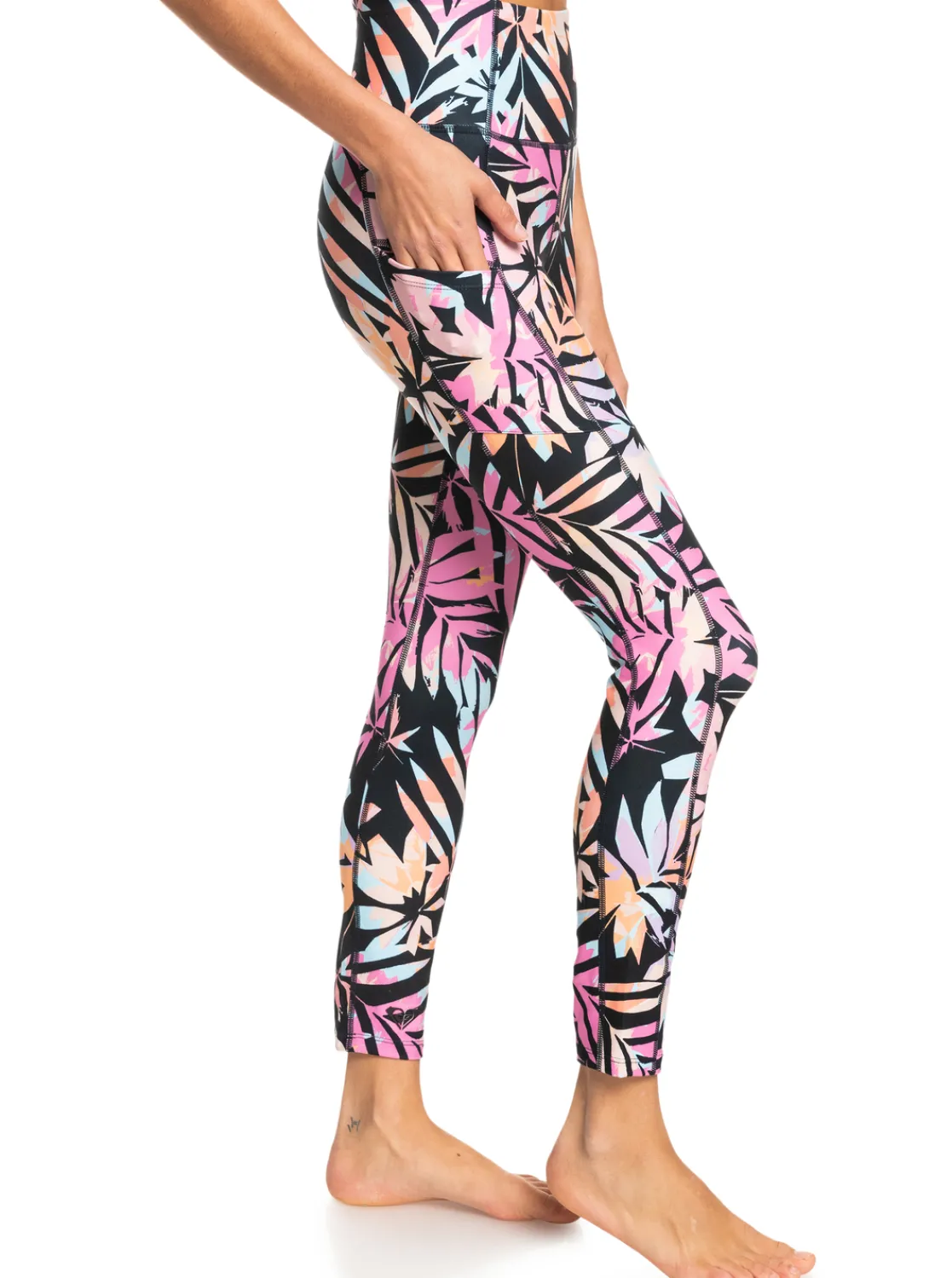 Roxy Broeken & Jeans*Heart Into It Ankle Pt - Technische Legging Voor Dames Anthracite Zebra Jungle