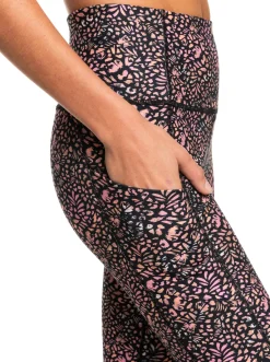 Roxy Broeken & Jeans*Heart Into It Pt - Technische Legging Voor Dames Antracite Animal Dust