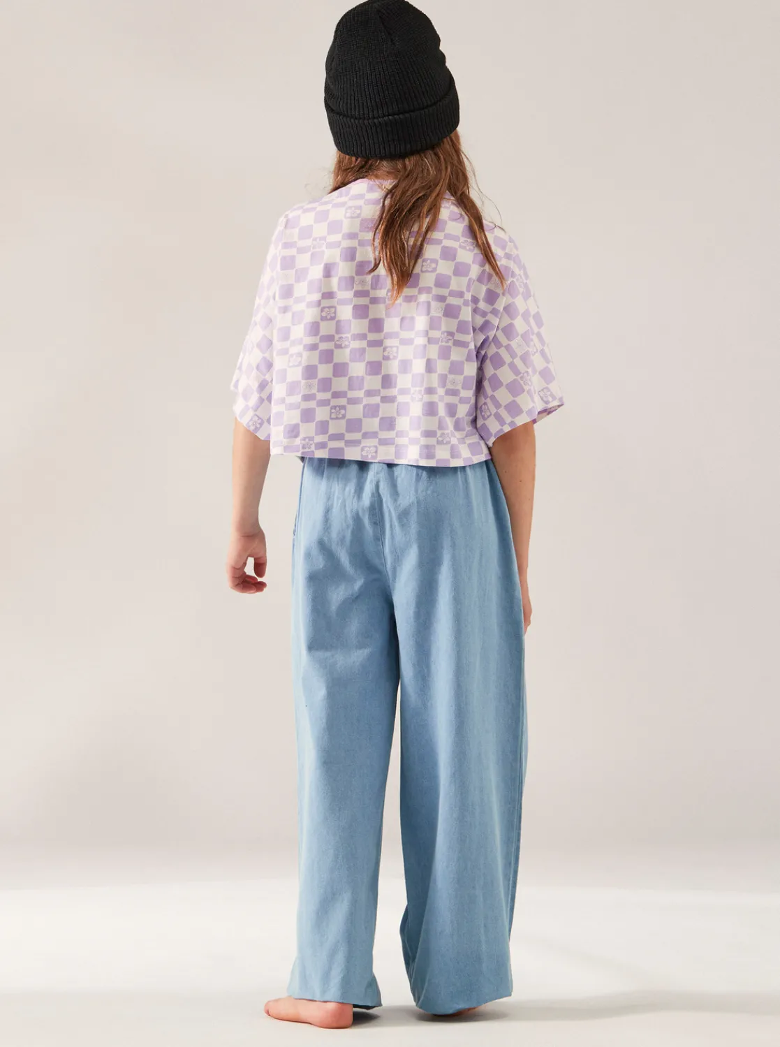 Roxy Jeans & Broeken*Here Comes The Weekend - Lichte Denim Palazzo Broek Voor Meisjes 4-16 Light Blue