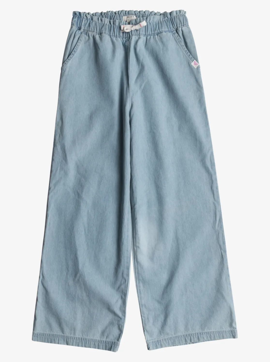 Roxy Jeans & Broeken*Here Comes The Weekend - Lichte Denim Palazzo Broek Voor Meisjes 4-16 Light Blue