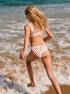 Roxy Swim*Hibiscus - Reversible Two Piece Bikini Set For Girls 6-16 Ambroisia Hibiscus Hype