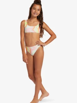 Roxy Swim*Hibiscus - Reversible Two Piece Bikini Set For Girls 6-16 Ambroisia Hibiscus Hype