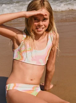 Roxy Swim*Hibiscus - Reversible Two Piece Bikini Set For Girls 6-16 Ambroisia Hibiscus Hype
