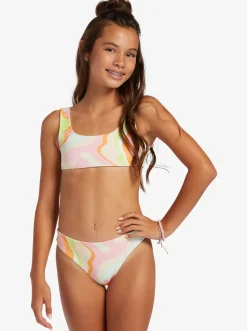 Roxy Swim*Hibiscus - Reversible Two Piece Bikini Set For Girls 6-16 Ambroisia Hibiscus Hype