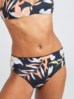 Roxy Bikini Bottoms*Hibiscus Wave - Bikinibroekje Met Medium Taille Voor Dames Anthracite Hibiscus Wave Swim