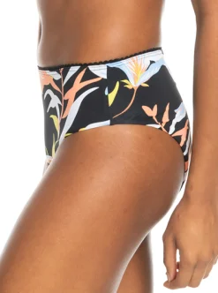 Roxy Bikini Bottoms*Hibiscus Wave - Bikinibroekje Met Medium Taille Voor Dames Anthracite Hibiscus Wave Swim