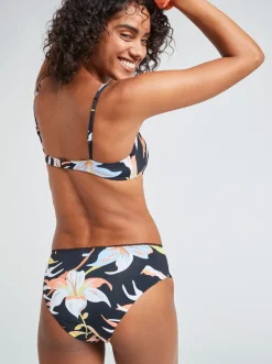 Roxy Bikini Bottoms*Hibiscus Wave - Bikinibroekje Met Medium Taille Voor Dames Anthracite Hibiscus Wave Swim