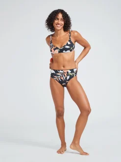 Roxy Bikini Bottoms*Hibiscus Wave - Bikinibroekje Met Medium Taille Voor Dames Anthracite Hibiscus Wave Swim