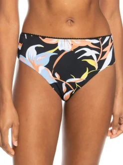 Roxy Bikini Bottoms*Hibiscus Wave - Bikinibroekje Met Medium Taille Voor Dames Anthracite Hibiscus Wave Swim