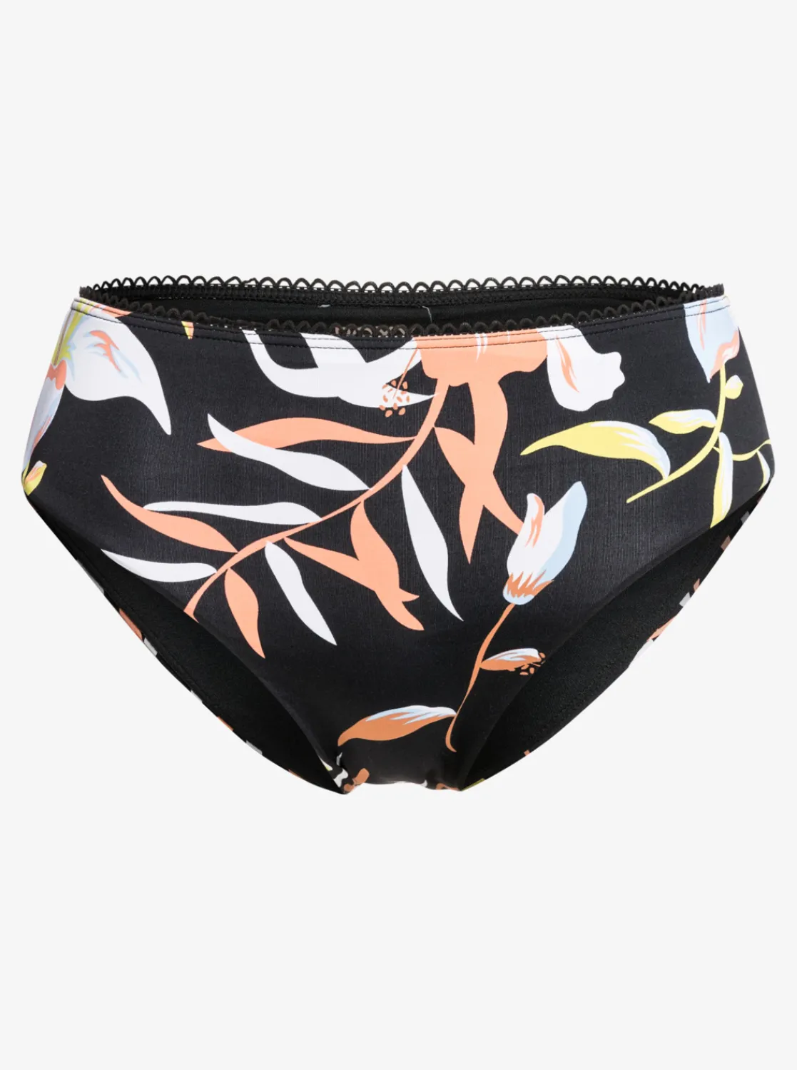 Roxy Bikini Bottoms*Hibiscus Wave - Bikinibroekje Met Medium Taille Voor Dames Anthracite Hibiscus Wave Swim