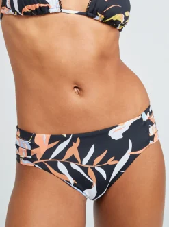 Roxy Bikini Bottoms*Hibiscus Wave - Hipster Bikinibroekje Voor Dames Anthracite Hibiscus Wave Swim