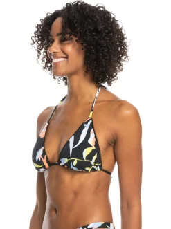 Roxy Bikini Tops*Hibiscus Wave - Tiki Tri Bikinitop Voor Dames Anthracite Hibiscus Wave Swim