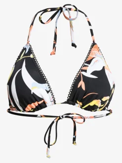 Roxy Bikini Tops*Hibiscus Wave - Tiki Tri Bikinitop Voor Dames Anthracite Hibiscus Wave Swim