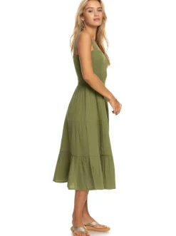 Roxy Jurken*Honeymoon Avenue - Halflange Jurk Voor Dames Loden Green